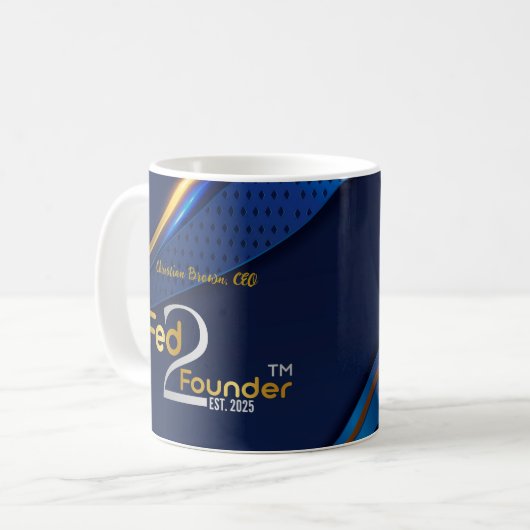 Gefüttert2Founder Coffee Tasse - Personalisiert (Vorderseite Links)