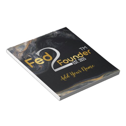 Gefüttert2Founder Plate Notizblock (angewinkelt)