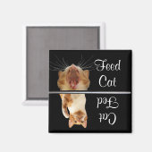Gefüttert Cat Magnet Spaß Niedlich Gefüttert (Vorderseite/Rückseite)