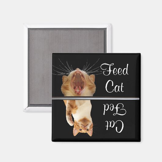 Gefüttert Cat Magnet Spaß Niedlich Gefüttert (Vorderseite/Rückseite)