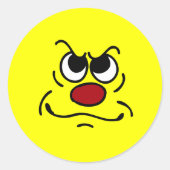 Gefüttert Grumpey Runder Aufkleber (Vorderseite)