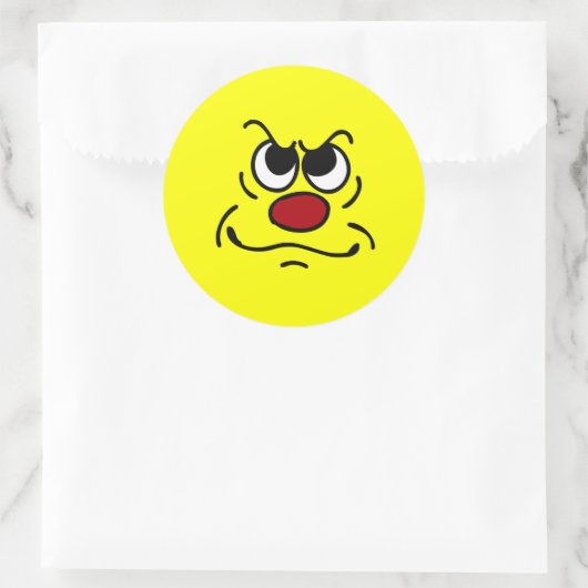 Gefüttert Grumpey Runder Aufkleber (Tasche)