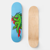Gefüttert Grüne Iguana Drehte den Vogel Skateboard (Vorderseite)