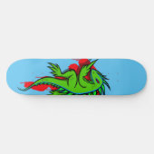 Gefüttert Grüne Iguana Drehte den Vogel Skateboard (Horizontal)