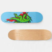 Gefüttert Grüne Iguana Drehte den Vogel Skateboard (Horizontal)