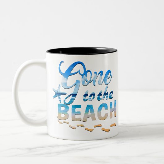 Gegangen zum Strand Zweifarbige Tasse (Links)