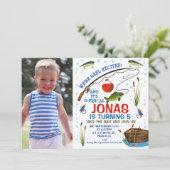 Gegangene fischenoder fischende themenorientierte einladung (Stehend Vorderseite)