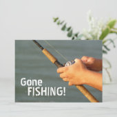 Gegangene Fischerei! FirmenAngelausflug-Einladung Einladung (Stehend Vorderseite)