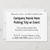 Gegangene Fischerei! FirmenAngelausflug-Einladung Einladung (Rückseite)