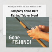 Gegangene Fischerei! FirmenAngelausflug-Einladung Einladung (Vorne/Hinten)