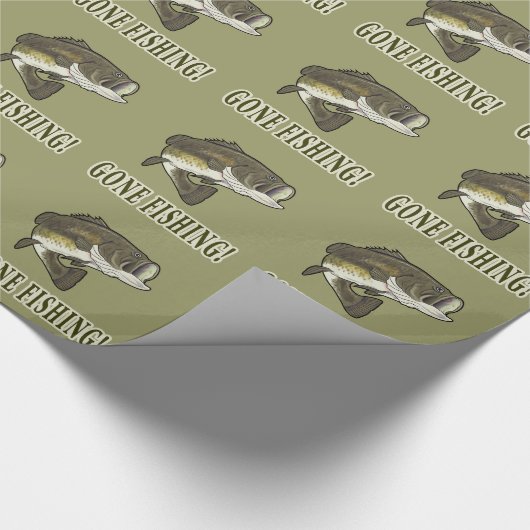 Gegangene Fischerei mit Forellenbarsch Geschenkpapier (Ecke)