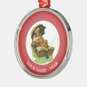 Gegangene Fischerei Ornament Aus Metall (Links)