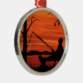 Gegangene Fischerei Ornament Aus Metall (Rechts)