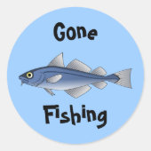 Gegangene Fischerei Runder Aufkleber (Vorderseite)