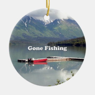 Gegangene Fischerei: Trailsee, Alaska Keramikornament