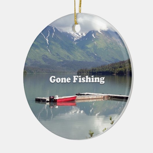 Gegangene Fischerei: Trailsee, Alaska Keramikornament (Links)