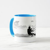 Gegangene Knoten Kitesurfing - blaue Akzent Tasse (Vorderseite Links)