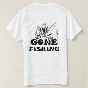 Gegangener fischender lustiger T - Shirt