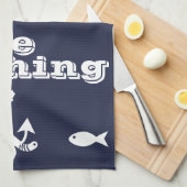 Gegangener Fischerei-Wurm auf Fischerei-Haken u. Geschirrtuch (Viertel Falte)