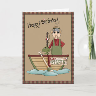 Gegangener Fishin alles- Gute zum Geburtstaggruß Karte