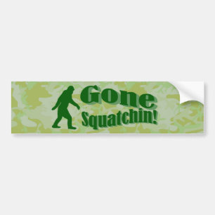 Gegangener Squatchin Text auf grüner Tarnung Autoaufkleber