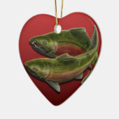 Gegangenes fischenverzierungs-personalisiertes keramik ornament (Links)