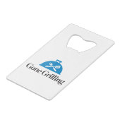 Gegangenes Grillen Kreditkarten Flaschenöffner (Rückseite Schrägansicht)