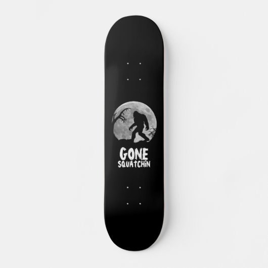 Gegangenes Squatchin mit Mond und Silhouette Skateboard (Vorderseite)