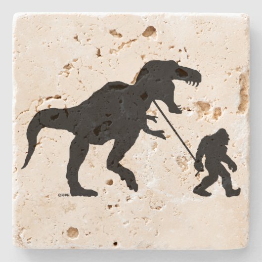 Gegangenes Squatchin mit T-rex Steinuntersetzer (Vorderseite)