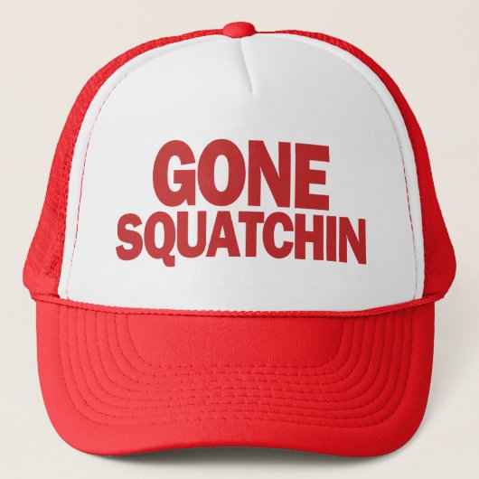 Gegangenes Squatchin Red Hat Truckerkappe (Vorderseite)