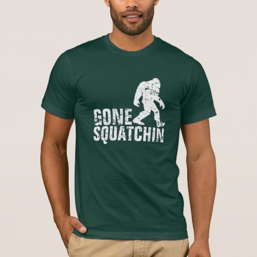 Gegangenes Squatchin - Weiß beunruhigt T-Shirt (Vorderseite)