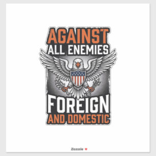 Gegen alle Feinde Patriotischer Adler-Shirt-Design Aufkleber