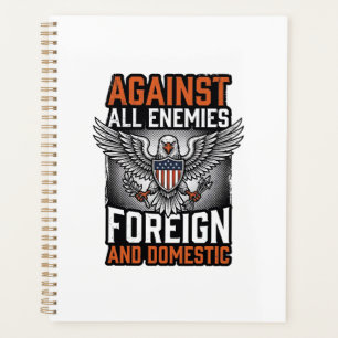 Gegen alle Feinde Patriotischer Adler-Shirt-Design Planer