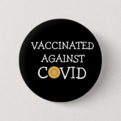 Gegen Covid Button geimpft (Vorderseite)