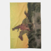 Gegen den Sonnenuntergang durch Remington, Vintage Geschirrtuch (Vertikal)