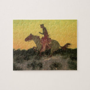 Gegen den Sonnenuntergang von Remington, Vintage C Puzzle