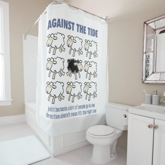 Gegen den Strom Duschvorhang (Beispiel)