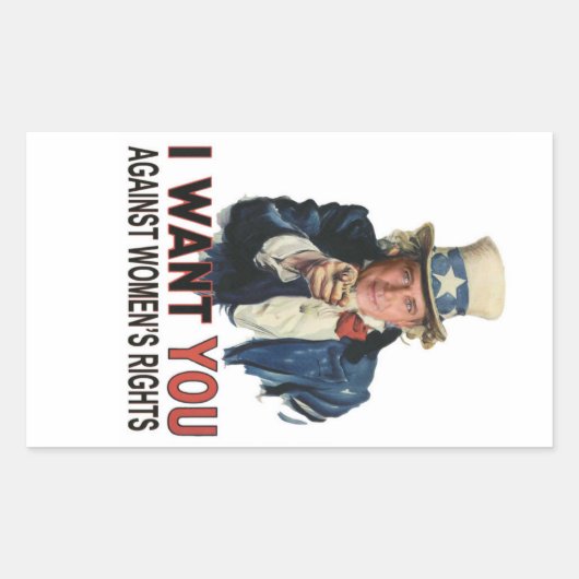 Gegen die Rechte der Frau Rechteckiger Aufkleber (Vorderseite)