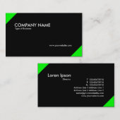 Gegen Ecke - hell grün und schwarz Visitenkarte (Vorne/Hinten)