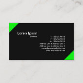 Gegen Ecke - hell grün und schwarz Visitenkarte (Rückseite)