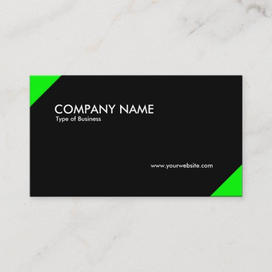 Gegen Ecke - hell grün und schwarz Visitenkarte (Vorderseite)