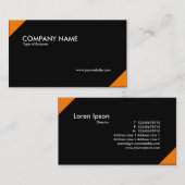 Gegen Ecke - orange und schwarz Visitenkarte (Vorne/Hinten)