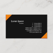 Gegen Ecke - orange und schwarz Visitenkarte (Rückseite)