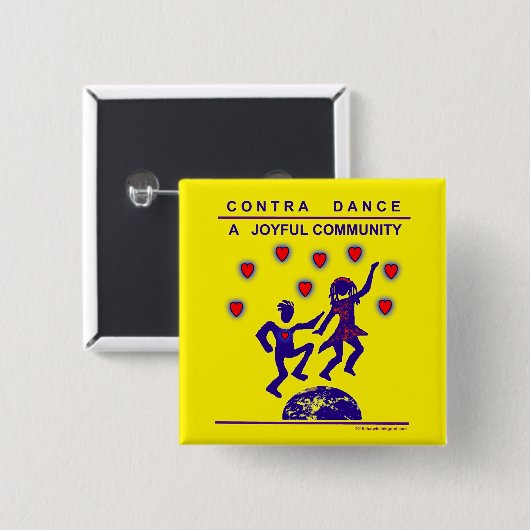 Gegen Tanz ein froher Gemeinschaftsknopf Button (Vorne & Hinten)