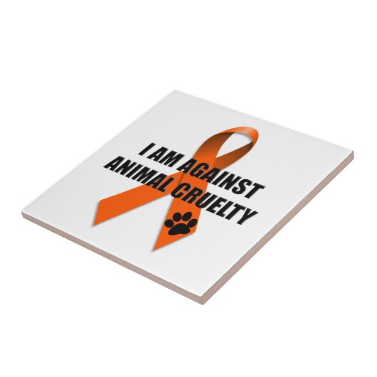Gegen Tiergrausamkeits-orange Bewusstseins-Band Fliese (Seite)