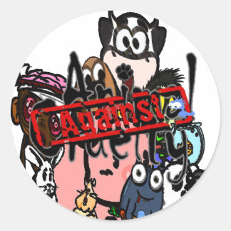 Gegen Tierschutzkleber Runder Aufkleber
