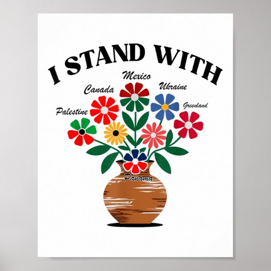 Gegen Trump stehe ich mit Kanada Mexiko Grönland G Poster (Vorne)