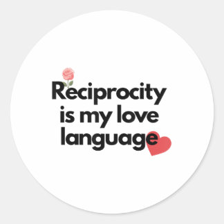 Gegenseitigkeit ist meine Liebe Blume Rotes Herz _ Runder Aufkleber