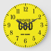 GEGENSTAND DES GEGENWÄRTIGEN GELBEN COOLEN SCHWARZ GROßE WANDUHR (Vorderseite)