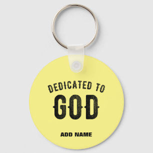 GEGENSTAND VON GOD PASTEL YELLOW CUSTOM BLACK TEXT SCHLÜSSELANHÄNGER